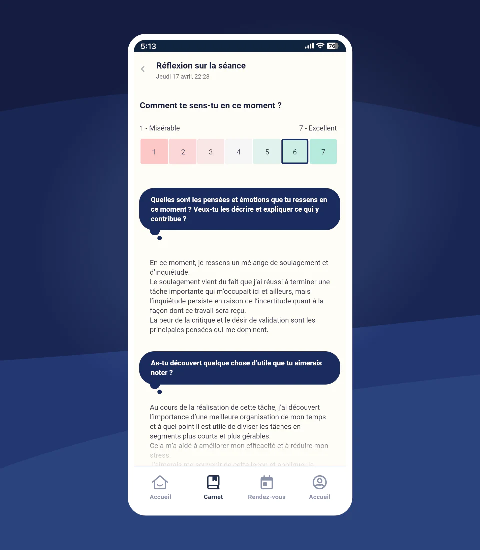 Réflexion sur la séance